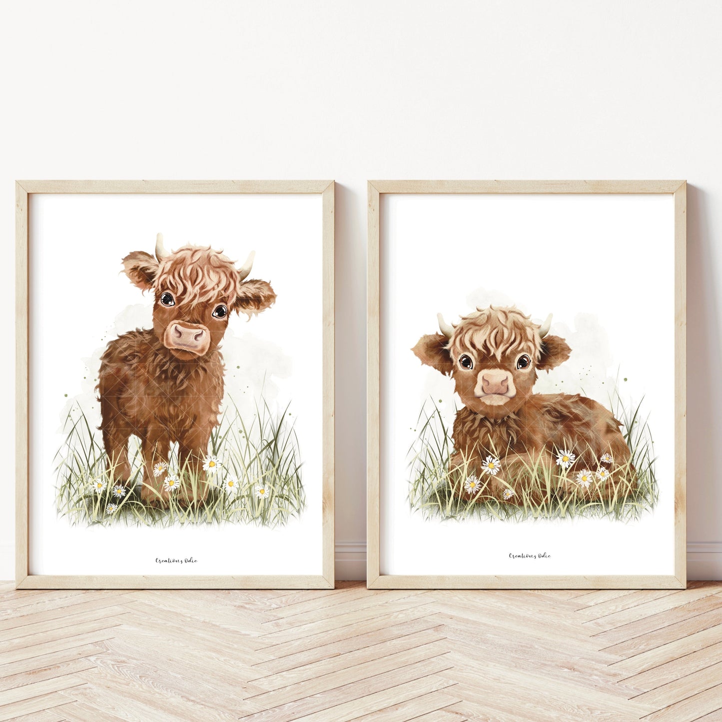 Affiches chambre enfant - Vache Highland - Affiche - Créations Odie
