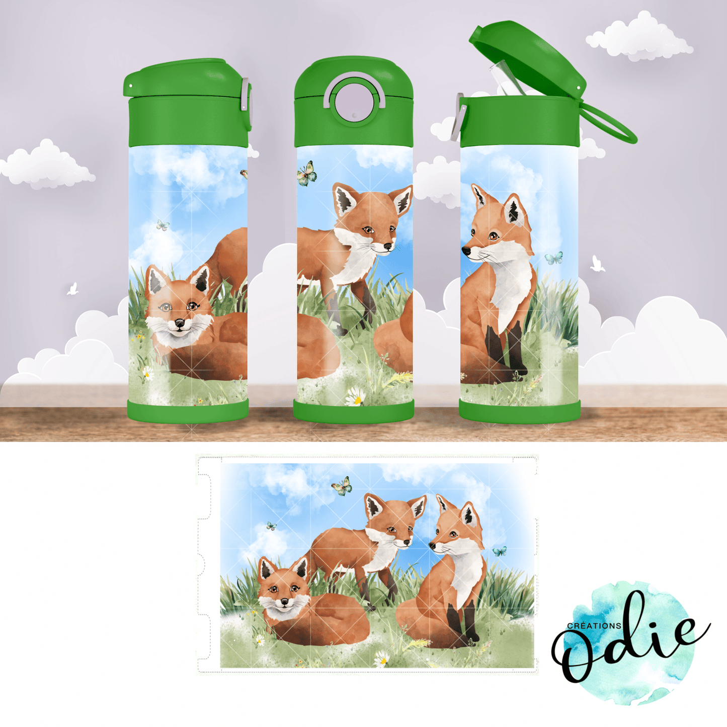 Gourdes thermos 12 oz - Créations Odie