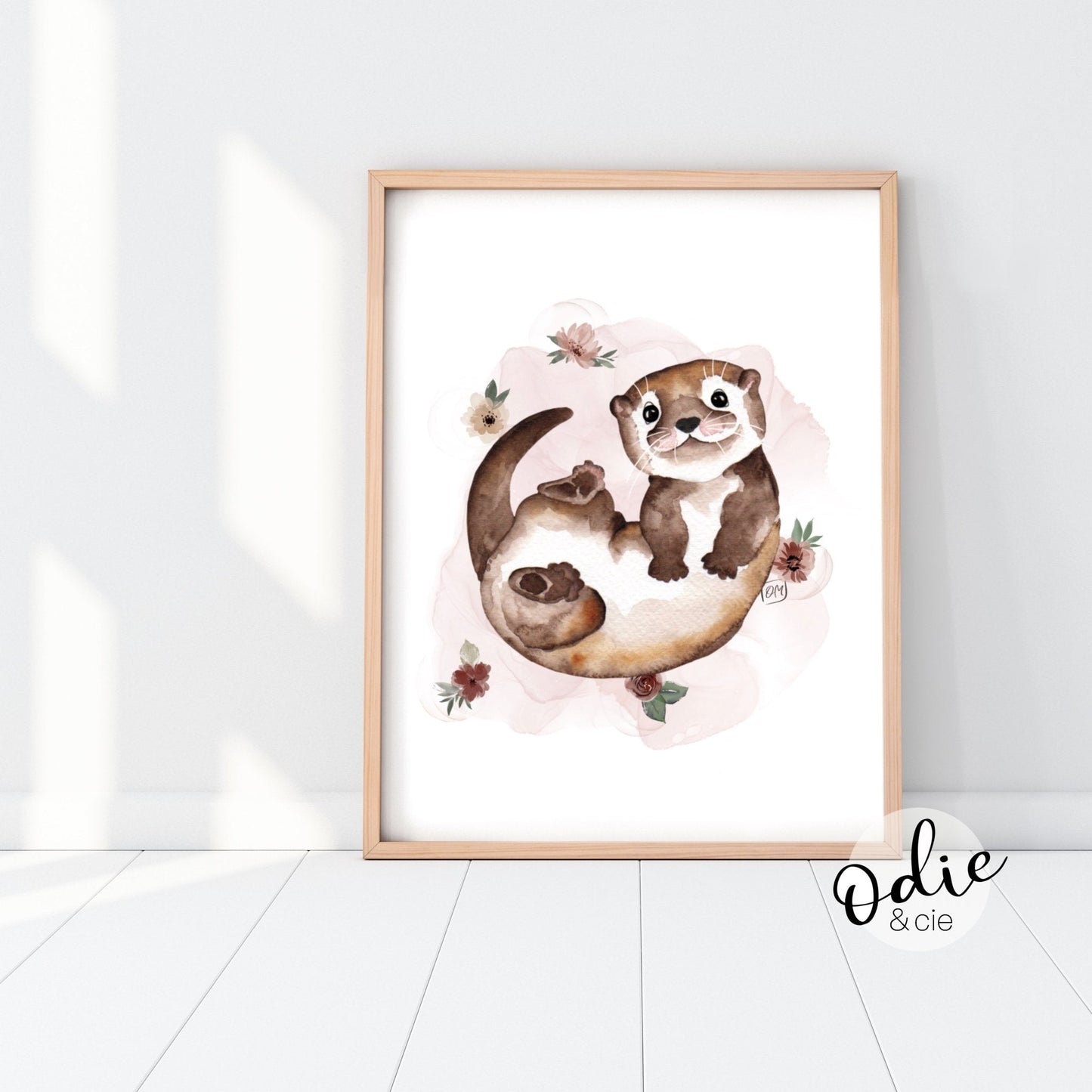 Affiche - Petite loutre et fleurs - Affiche - Créations Odie