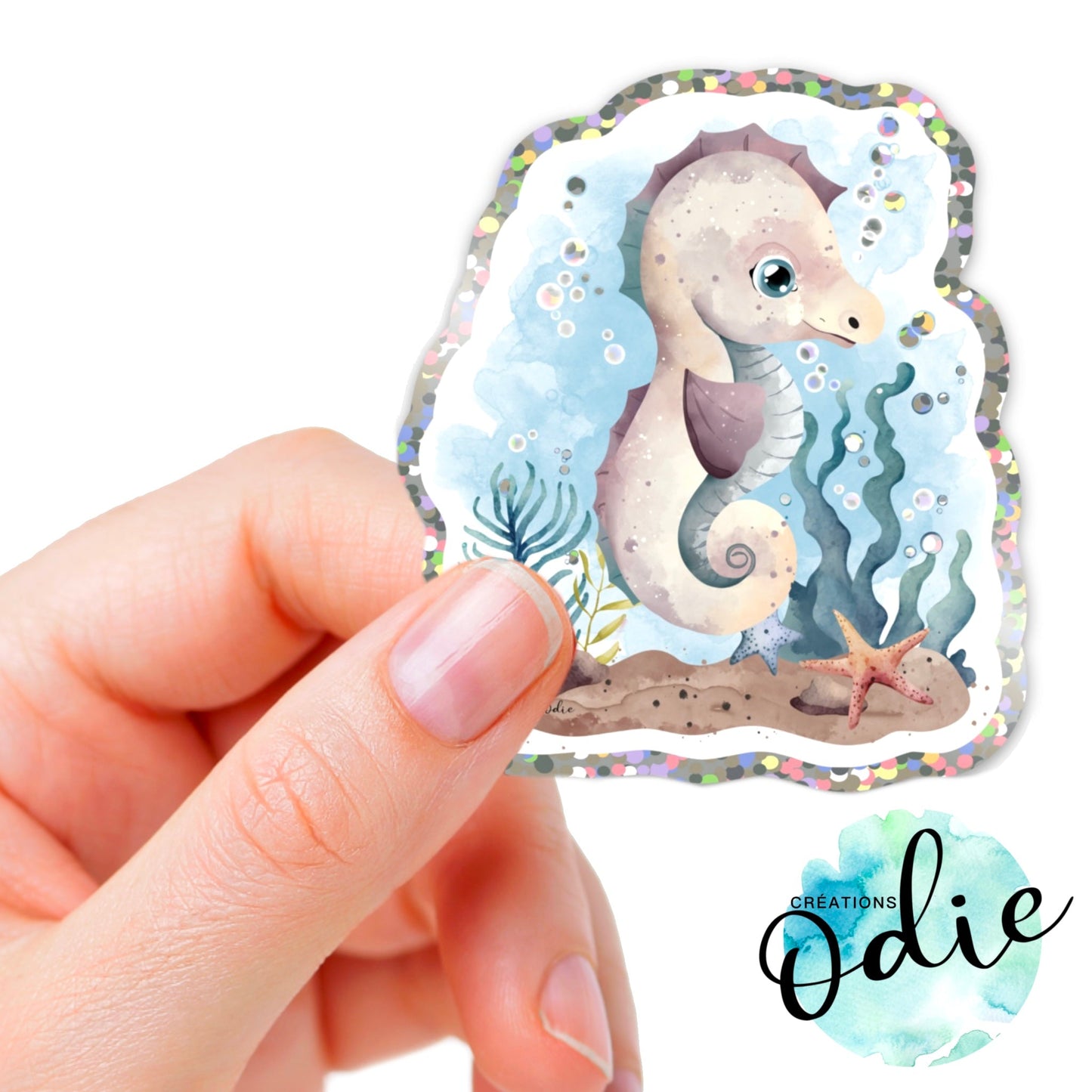 Autocollant Cheval de mer - Autocollants - Créations Odie