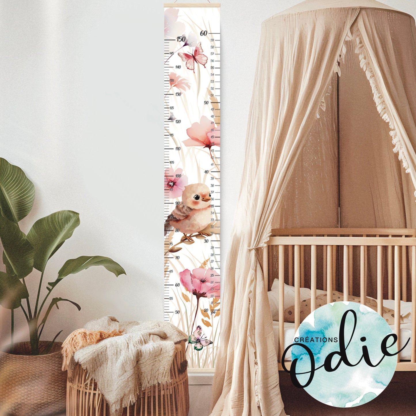 Échelle de croissance - Oiseaux et fleurs - Échelle - Créations Odie