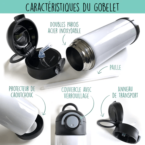Gourde thermos - Le modèle de ton choix - Verre isotherme - Créations Odie