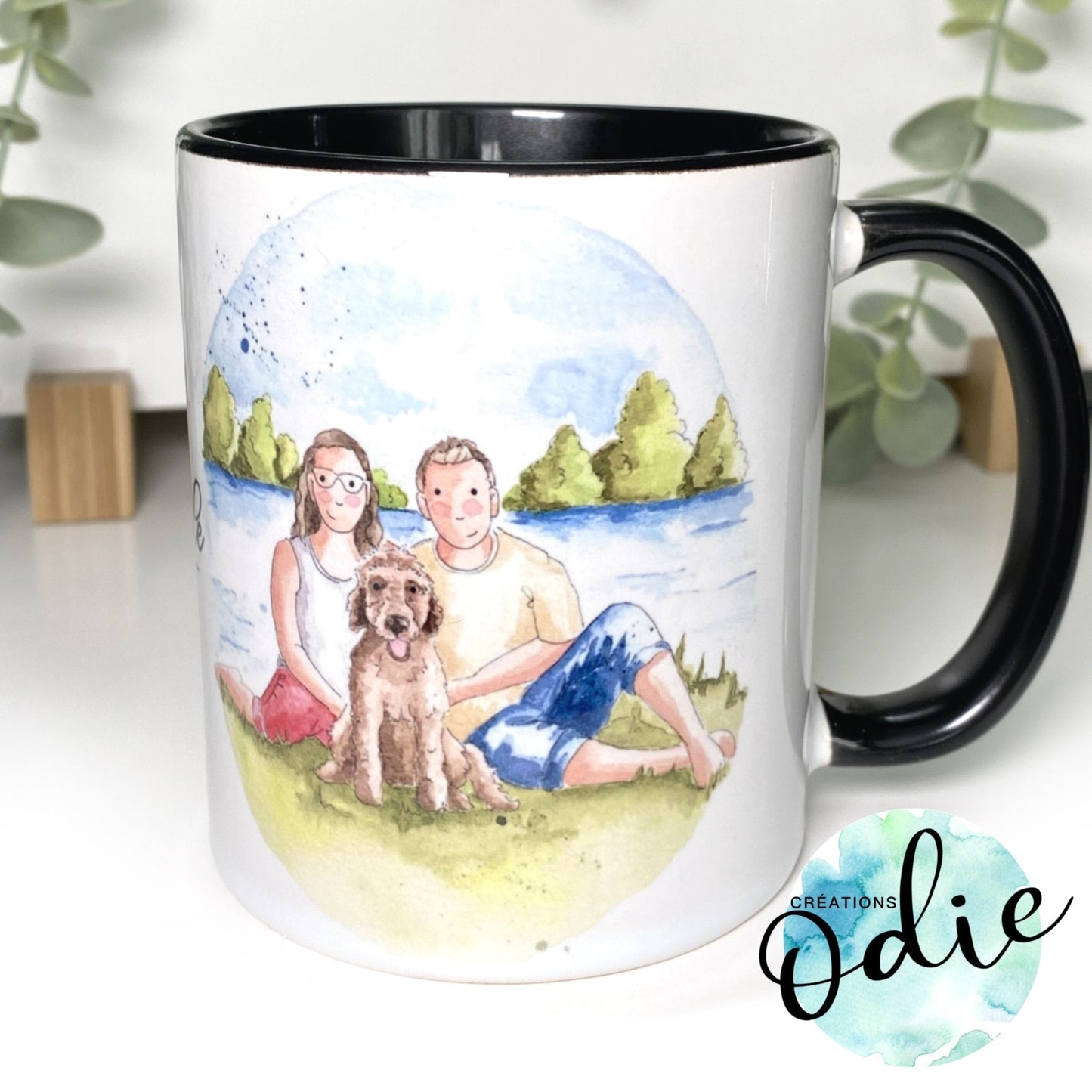 Option - Tasse portrait aquarelle personnalisée - Option ajout portrait - Créations Odie