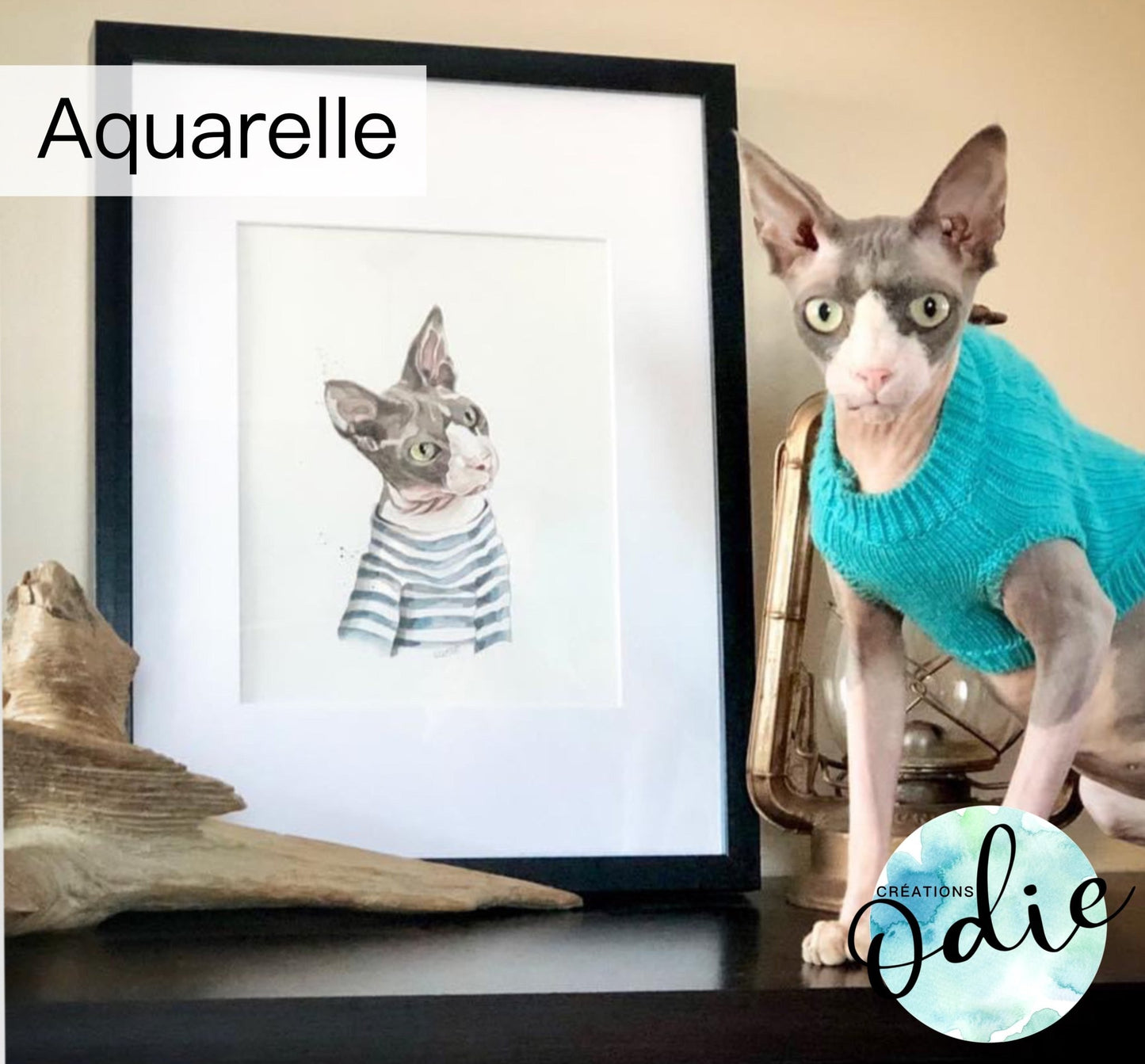 Portrait - Animal de compagnie - Portrait personnalisé numérique - Créations Odie