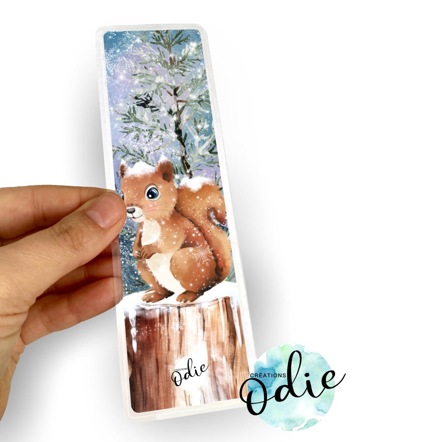 Signet - Écureuil sur une bûche de bois - Signet - Créations Odie