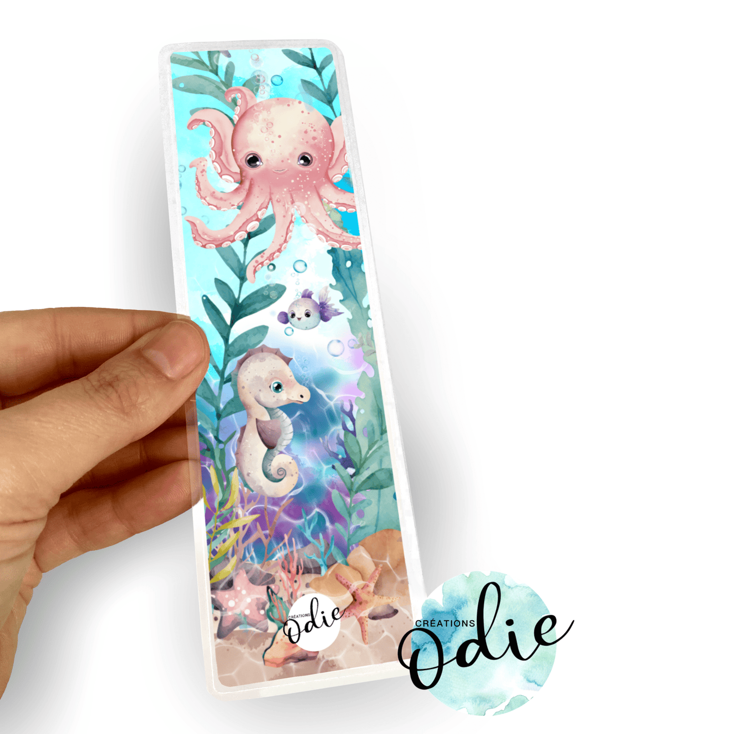 Signet - Monde marin de la pieuvre et cheval de mer - Signet - Créations Odie