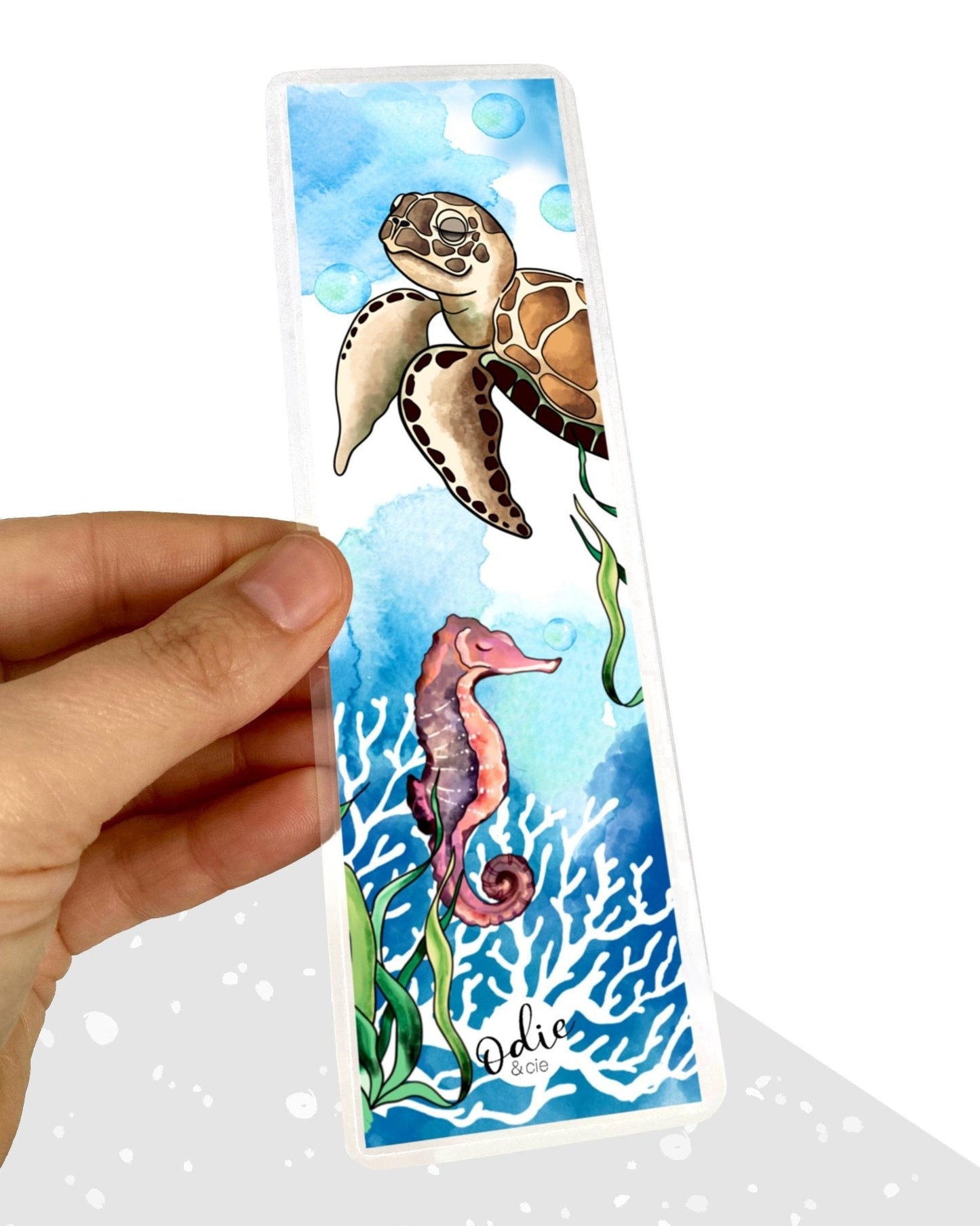 Signet - Tortue et Hippocampe dans la mer - Signet - Créations Odie