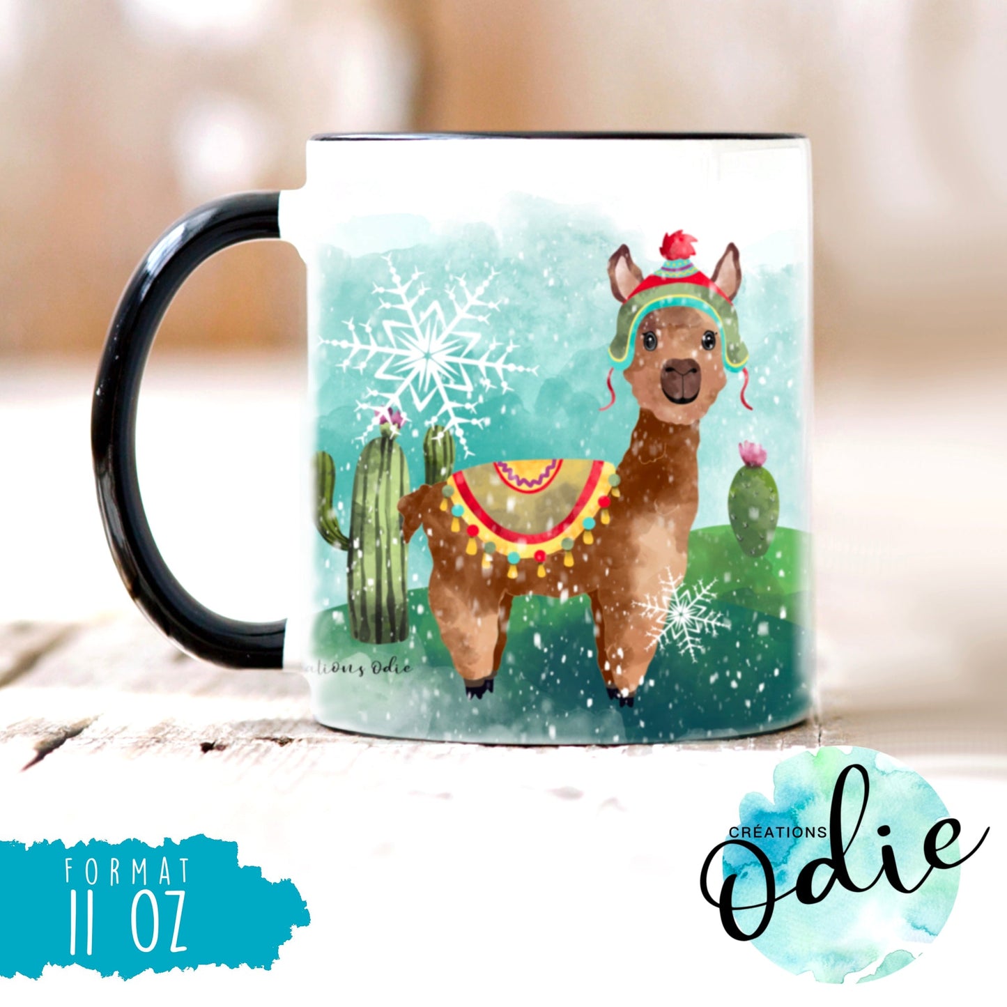 Tasse les alpagas sous la neige - Tasse - Créations Odie