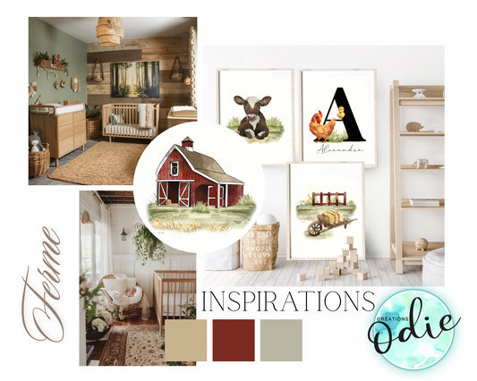 Idées décos pour une chambre d'enfant - thématique des animaux de la ferme