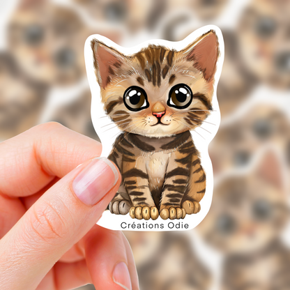 Autocollant vinyle Chaton brun