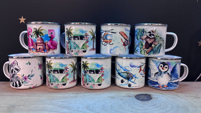 Tasses acier émaillés