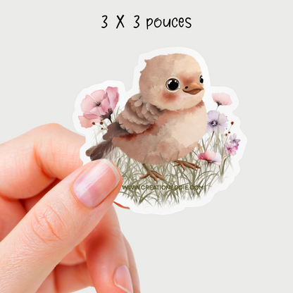 Autocollant vinyle Oiseau dans le pré