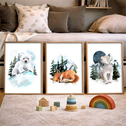 Affiches chambre enfant - Animaux boréale