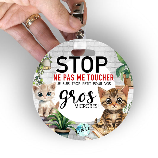 Affichette de protection pour bébé avec message Stop, ne pas me toucher – design chatons mignons, parfait pour poussette ou coquille