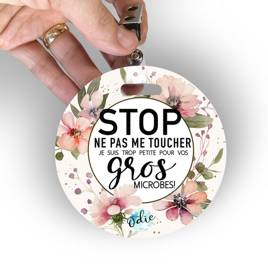 Affichette ne pas toucher - Champs de fleurs