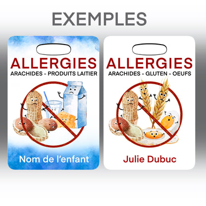 Étiquette d’alerte - Allergies multiples