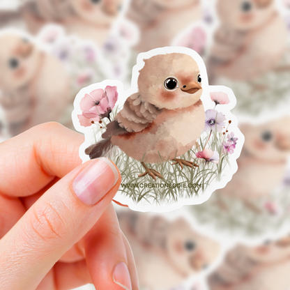 Autocollant vinyle Oiseau dans le pré