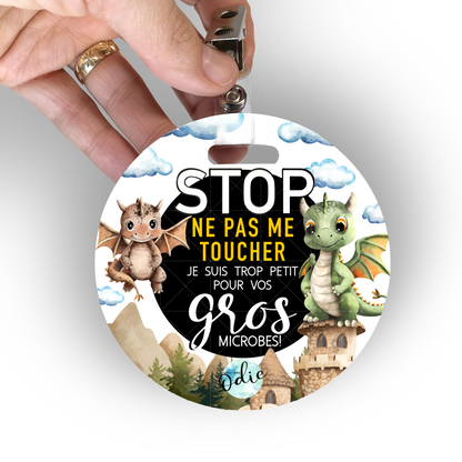 Affichette ne pas toucher - Les petits dragons