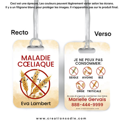 Étiquette d’alerte - Maladie Coeliaque