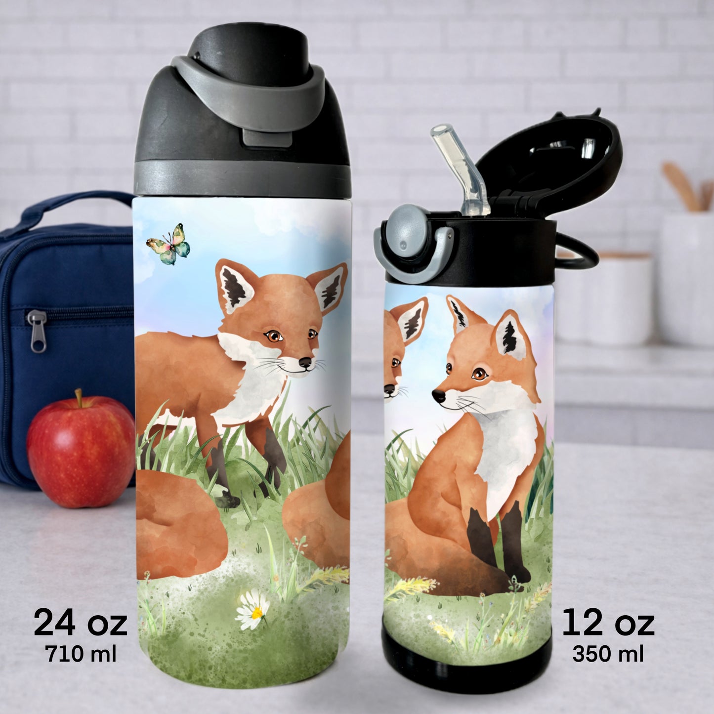 2 formats de gourdes disponibles personnalisable prenom enfant 