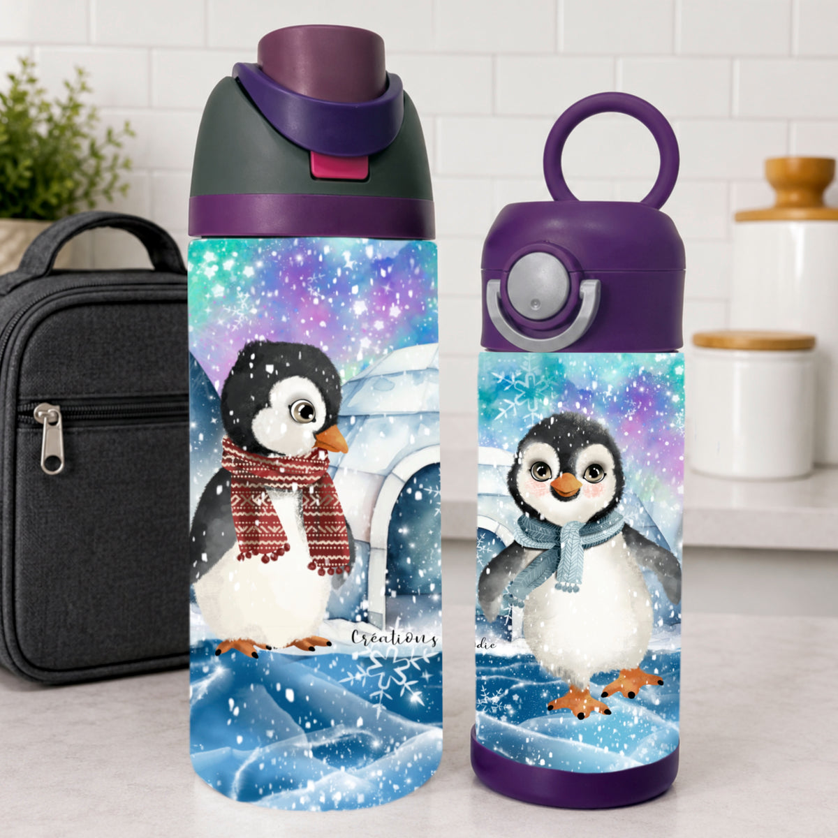 Gourde thermos - Les petits pingouins