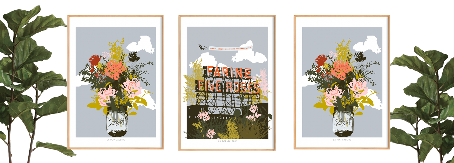 Montréal Pot Mason & Fives Roses en fleurs