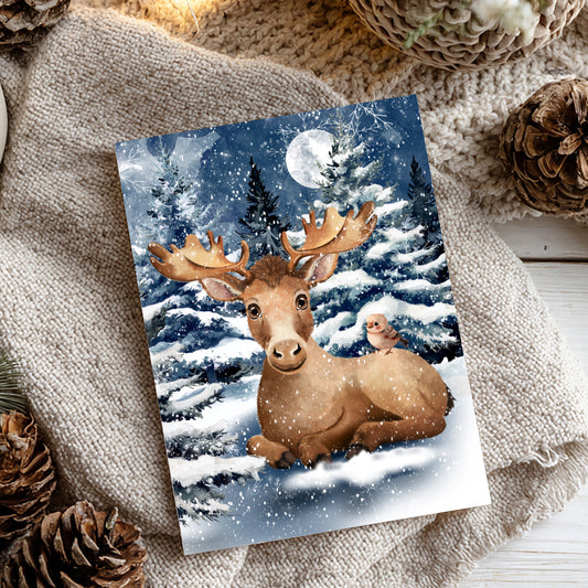 Carte - Orignal dans la neige