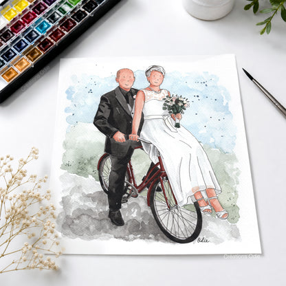 Custom Watercolor Portrait from Photo – Personalized Family or Pet Illustration