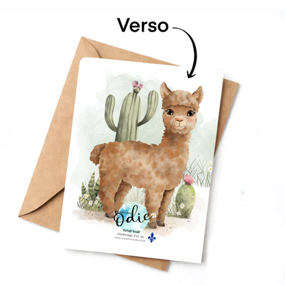 Carte - De petits alpagas et cactus