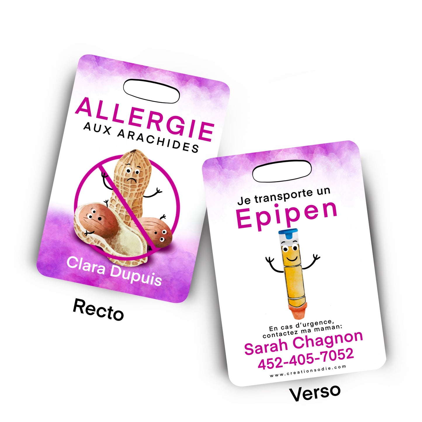 Étiquette d’alerte - Allergie aux peanuts