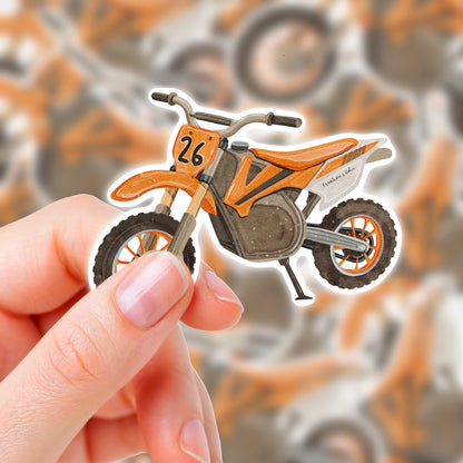 Autocollant vinyle Motocross orange