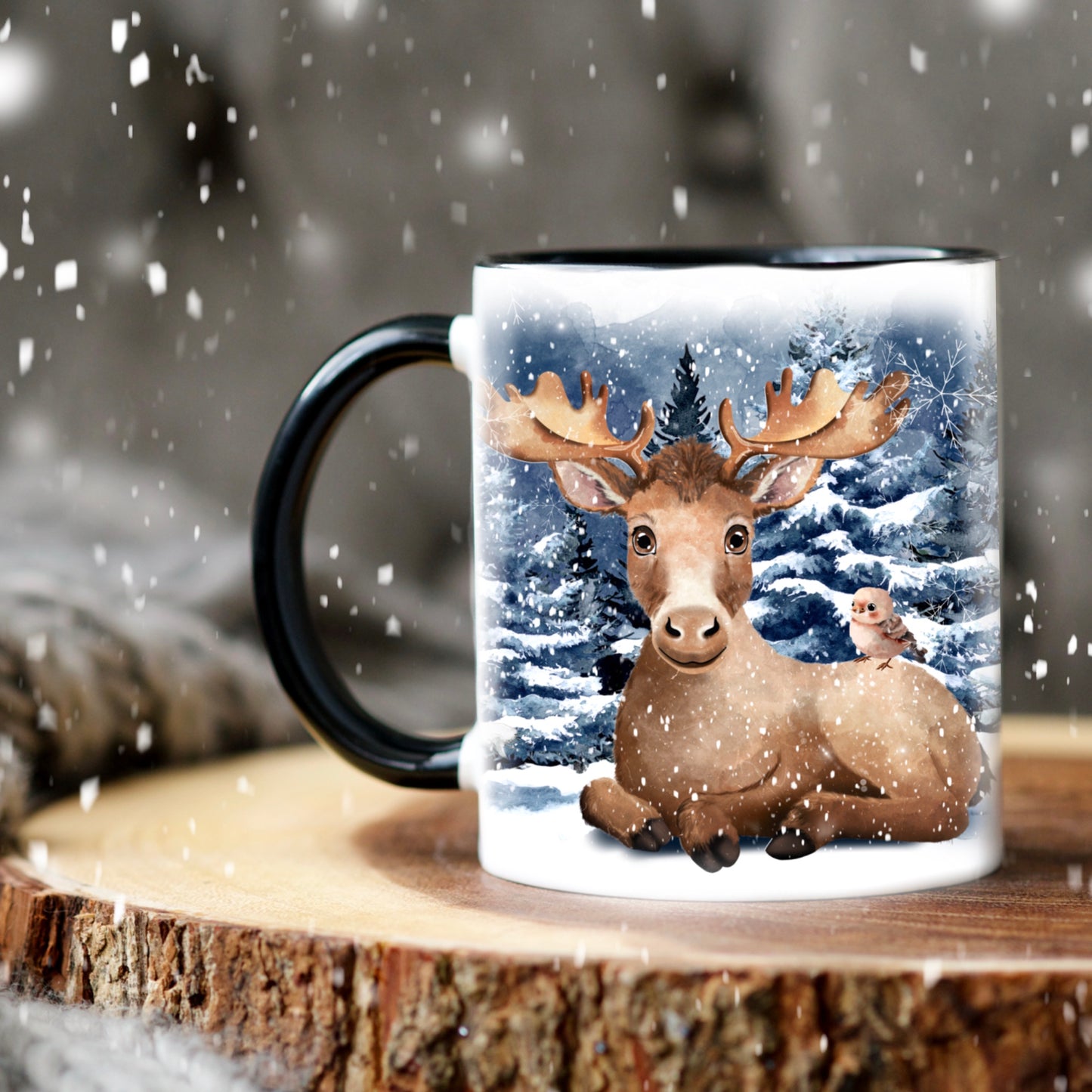 Tasse l'orignal en hiver