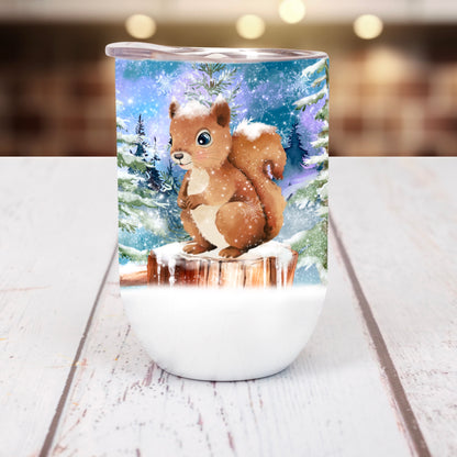 Verre isotherme - Écureuils en hiver