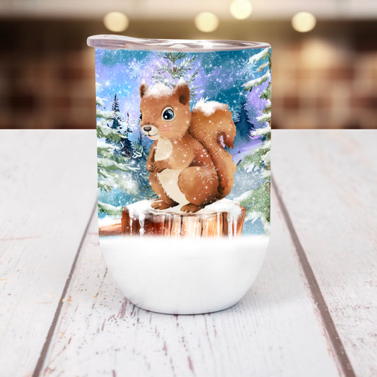 Verre isotherme - Écureuils en hiver