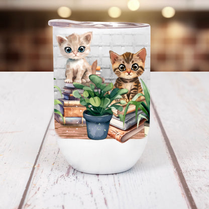 Verre isotherme - Petits chats sur des livres