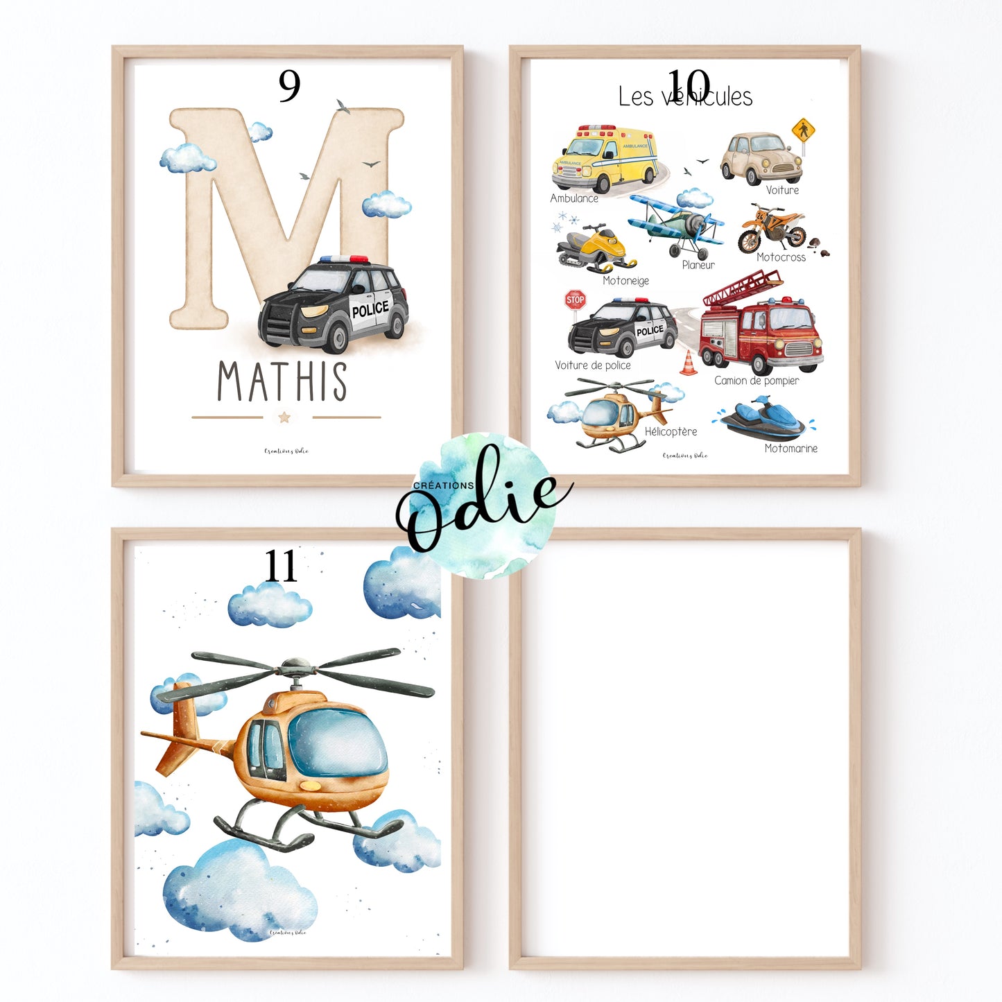 Choix d'affiche pour chambre enfant decoration vehicule auto police