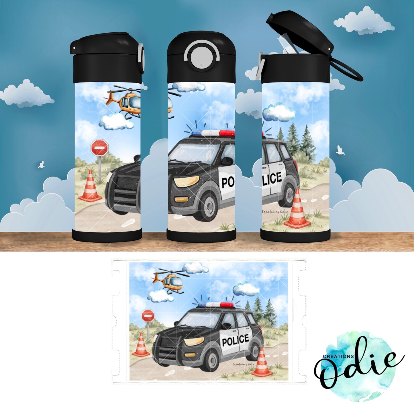 Gourde thermos - Patrouille policière