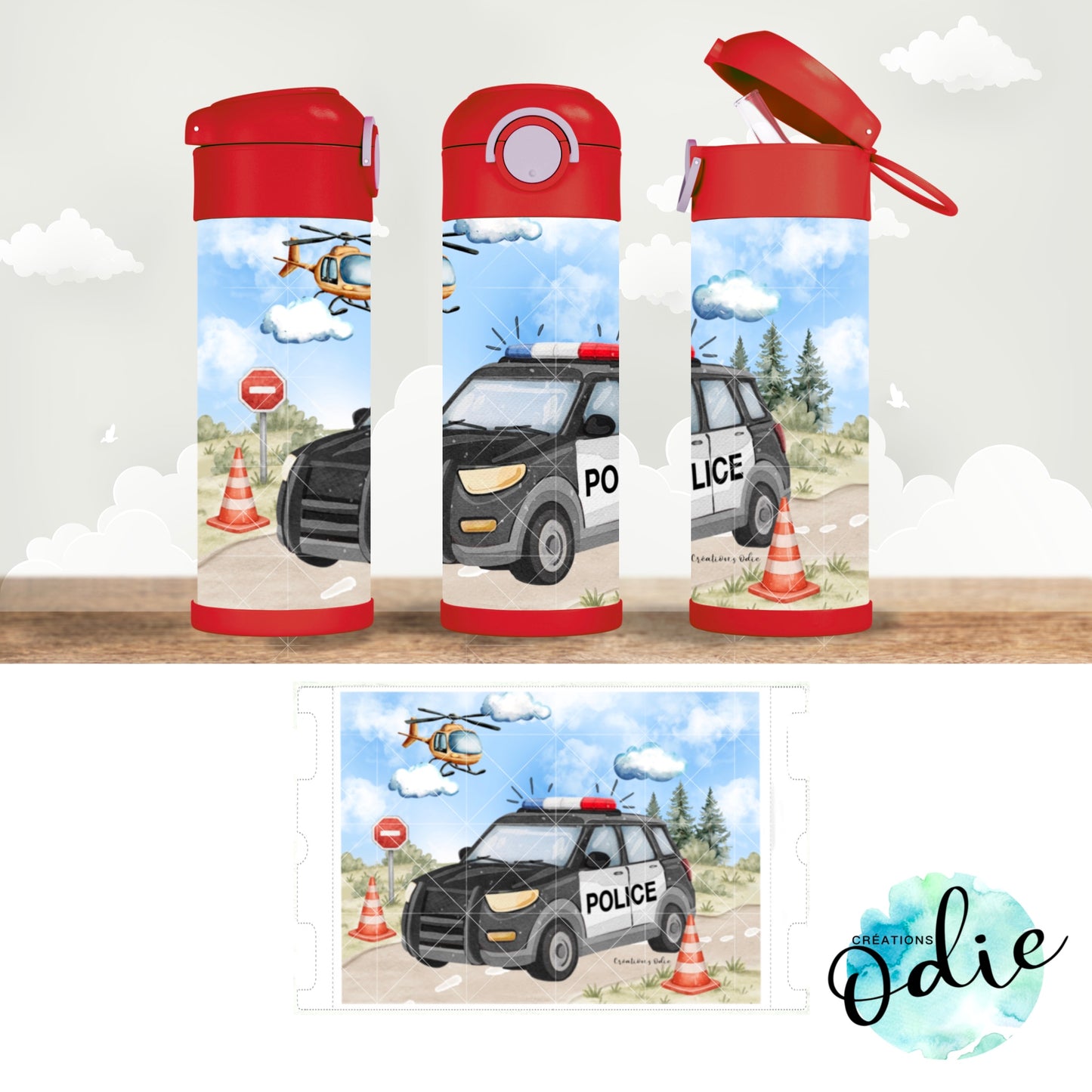 Gourde thermos - Patrouille policière