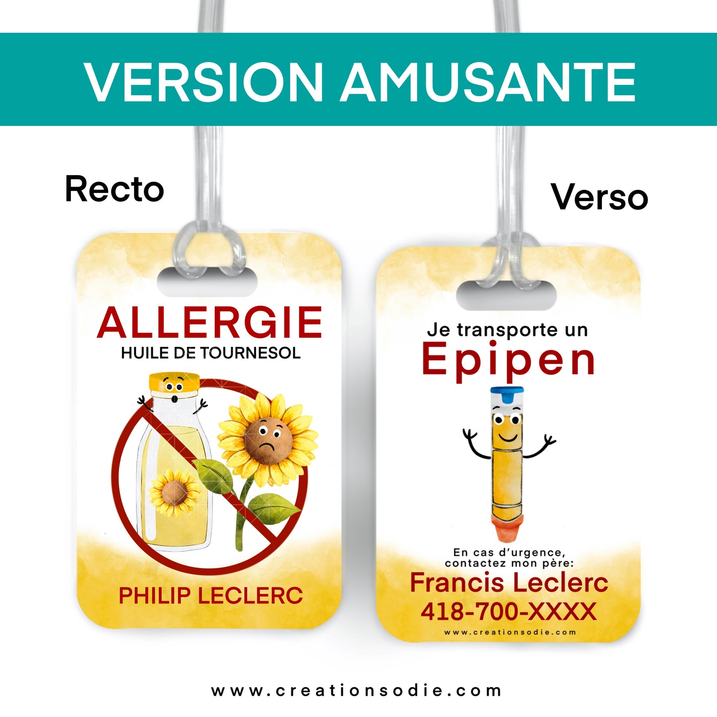 Étiquette d’alerte - Allergie Huile de tournesol