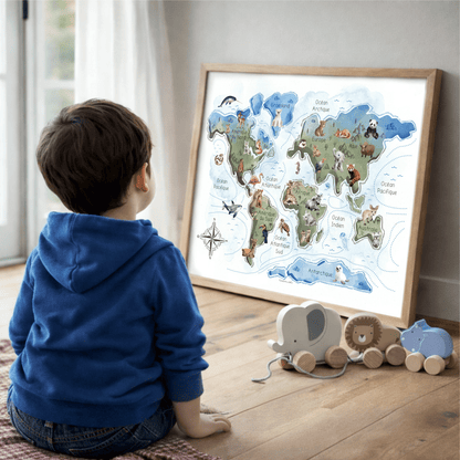 Affiche - Carte du monde - Affiche - Créations Odie