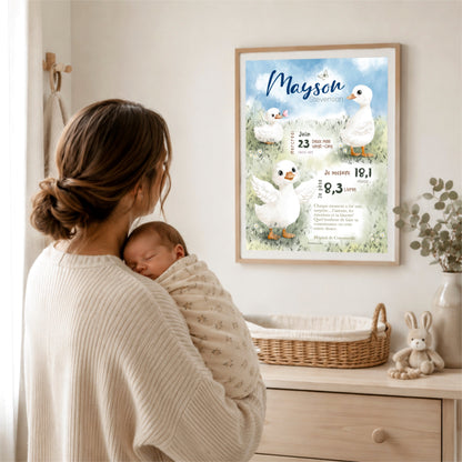 Affiche de naissance - Les petites oies - Bébés et tout-petits - Créations Odie