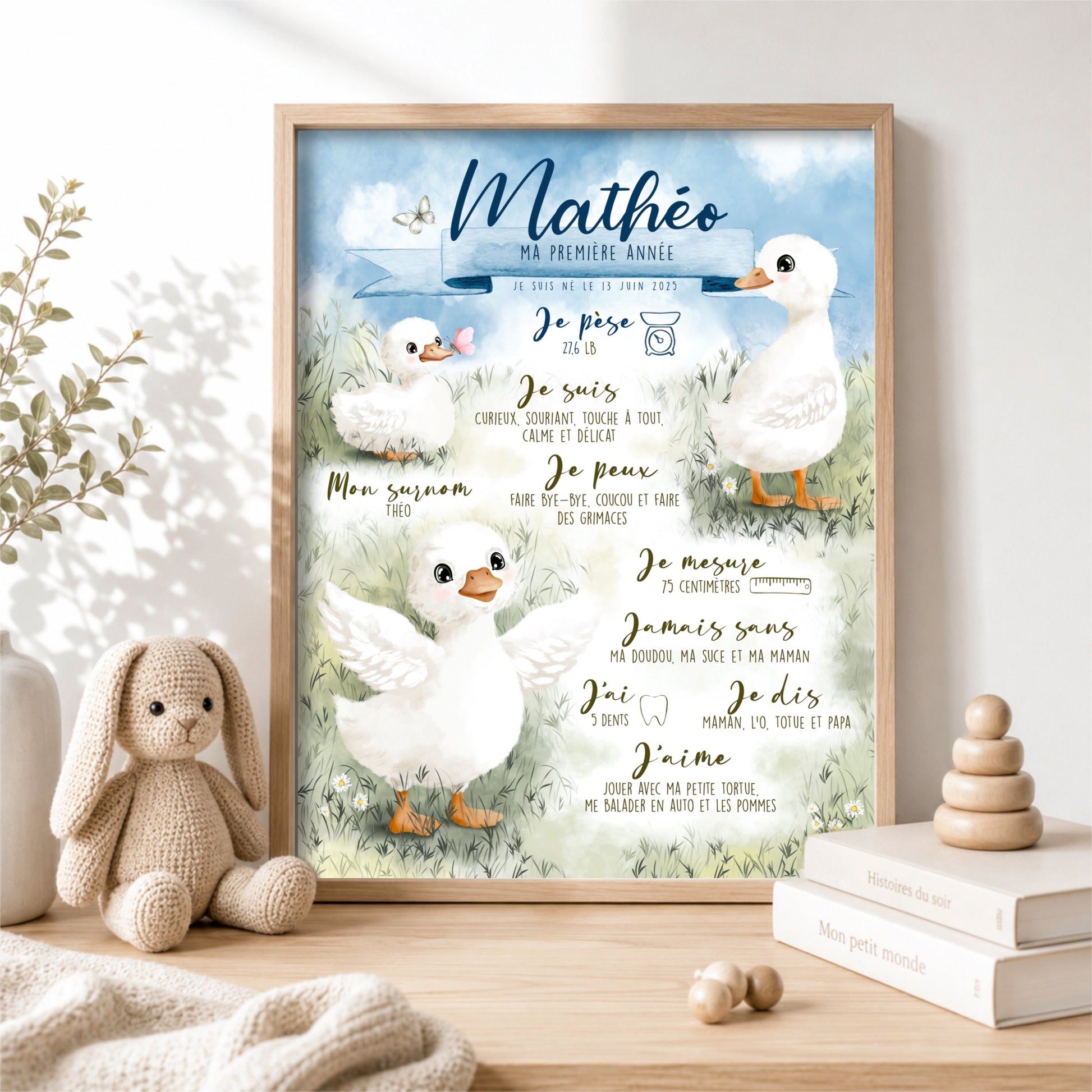 Affiche Ma première année - Les petites oies - Bébés et tout-petits - Créations Odie