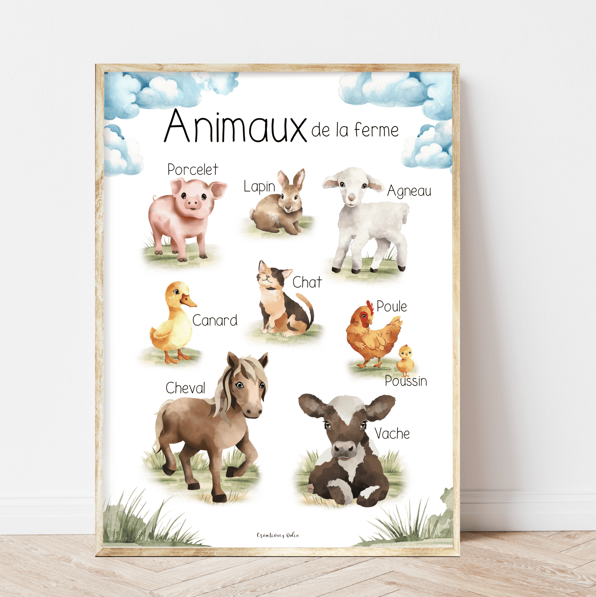 Affiche - Monde des animaux de la ferme - Affiche - Créations Odie