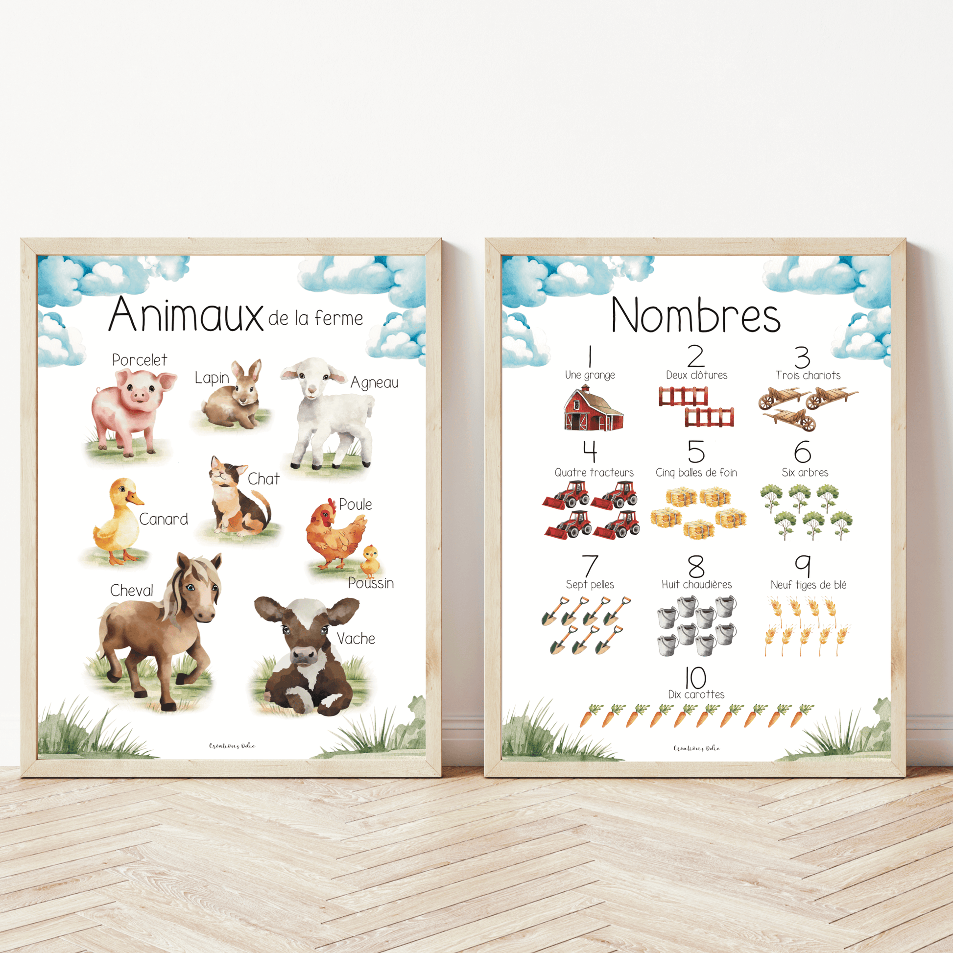 Affiche - Monde des animaux de la ferme - Affiche - Créations Odie