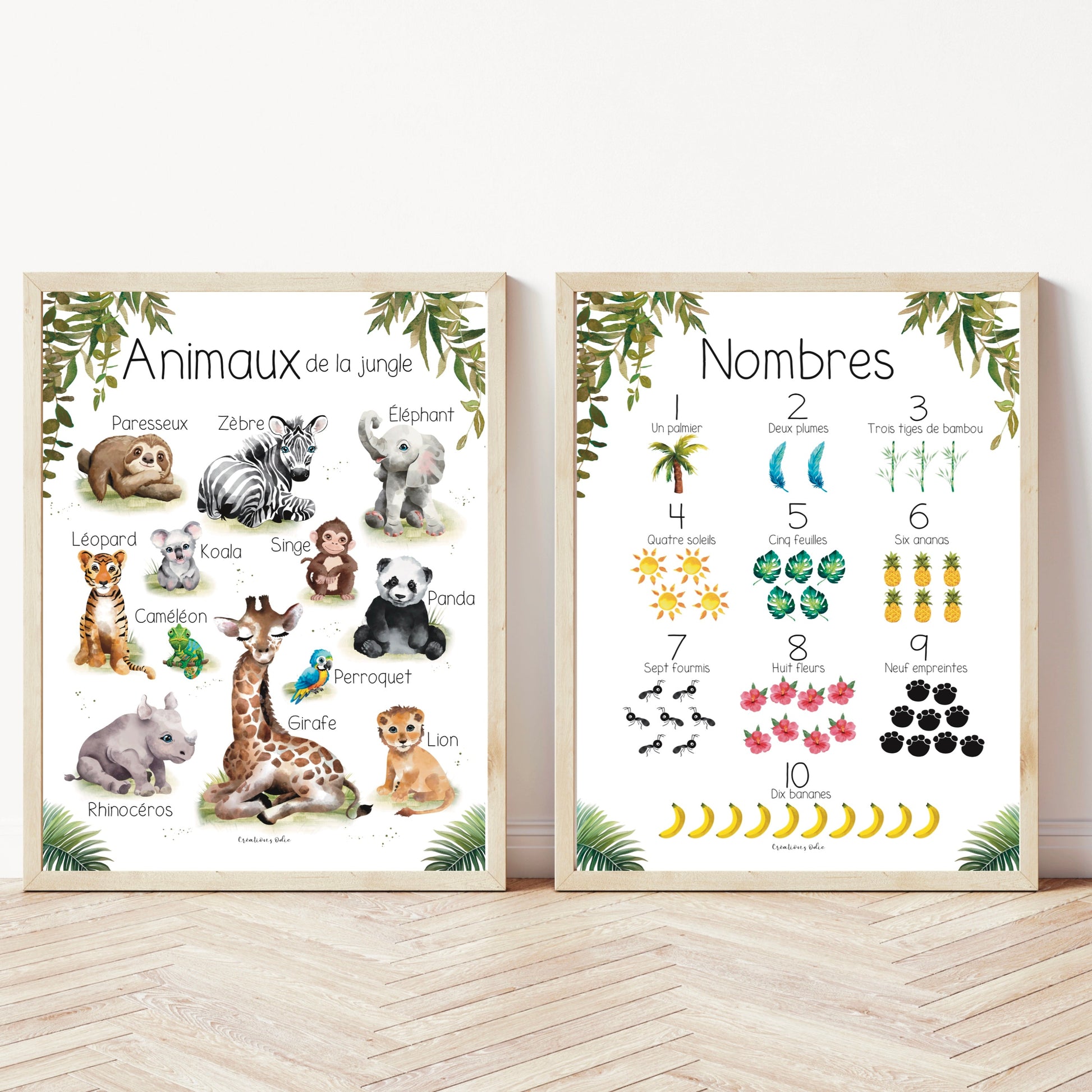 Affiche - Monde des animaux de la jungle - Affiche - Créations Odie