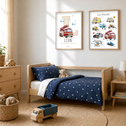 Affiches chambre bébé – Les véhicules - Affiche - Créations Odie