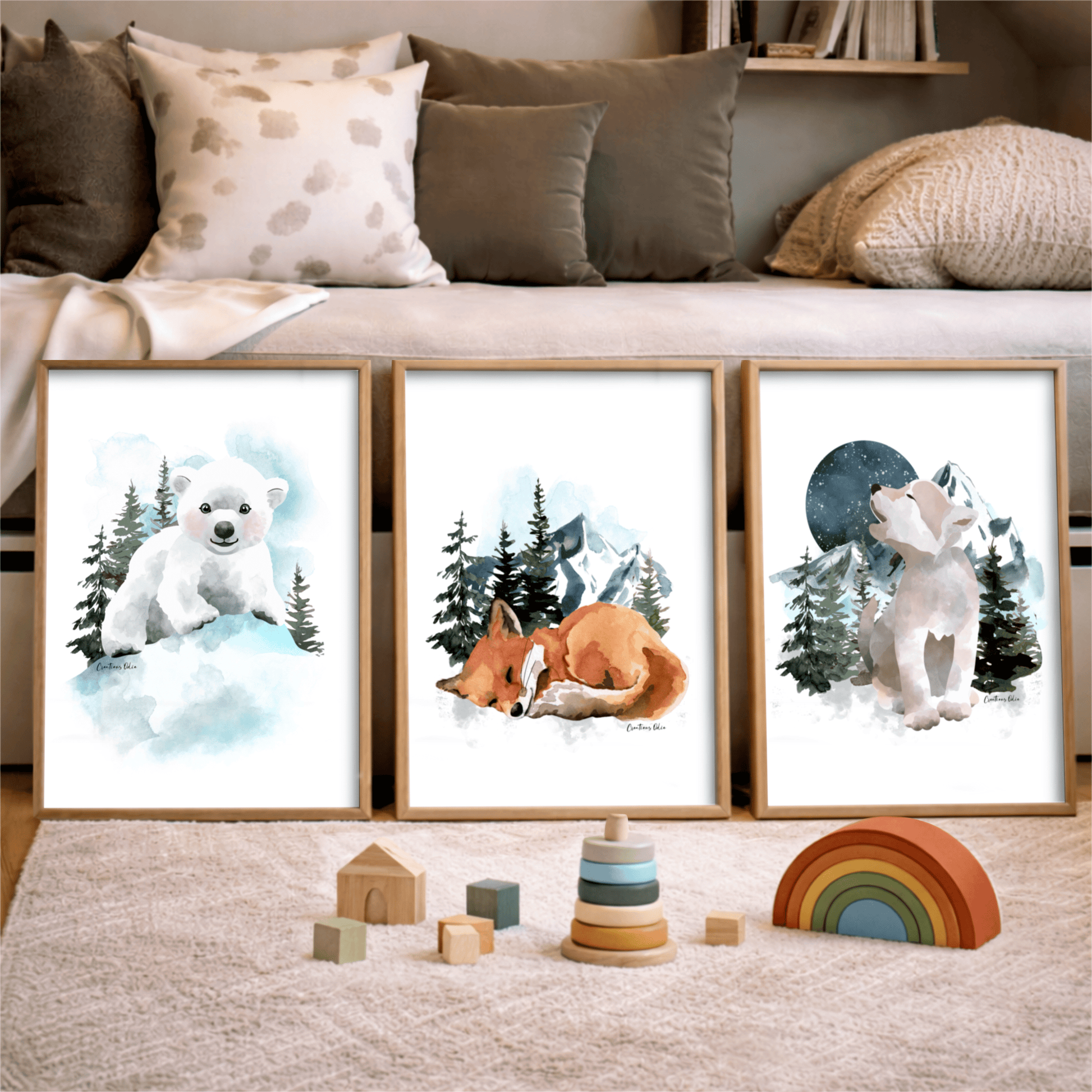 Affiches chambre enfant - Animaux boréale - Affiche - Créations Odie