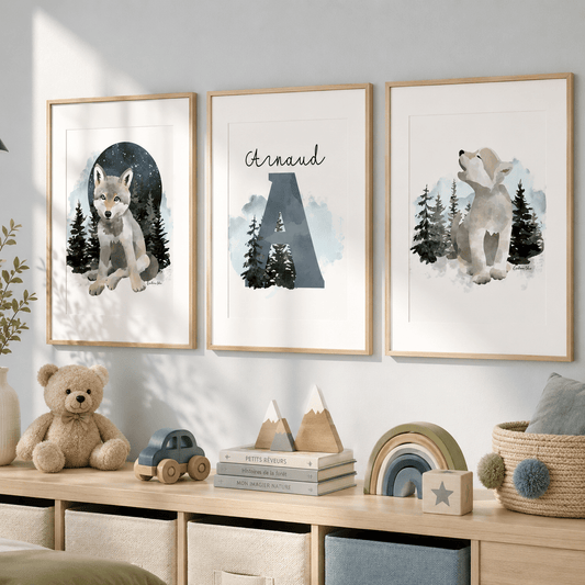 Affiches chambre enfant - Les petits louveteaux - Affiche - Créations Odie