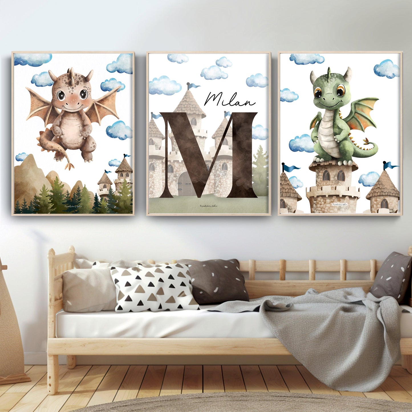 Affiches chambre enfant – Petits dragons - Affiche - Créations Odie