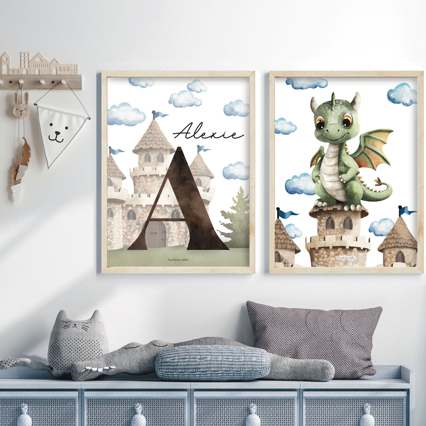 Affiches chambre enfant – Petits dragons - Affiche - Créations Odie